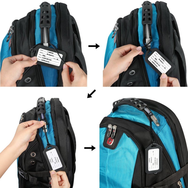 Mifflin-USA - Luggage Tags - Black, 3 PK - Bag Tag for Baggage - Suitcase Accessory Bulk - Image 5